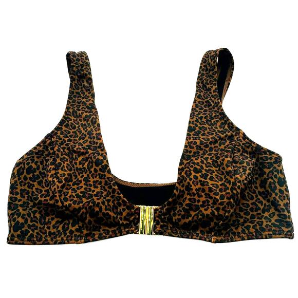KENDALL & KYLIE | Women's XS Leopard Print Gold Clasp Sasha Bikini‎ Top PACSUN - Picture 1 of 10